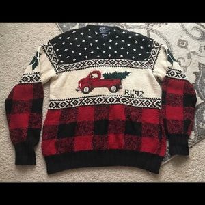 Vintage 1992 Polo Ralph Lauren Hand Knit Sweater Ugly Christmas Sweater